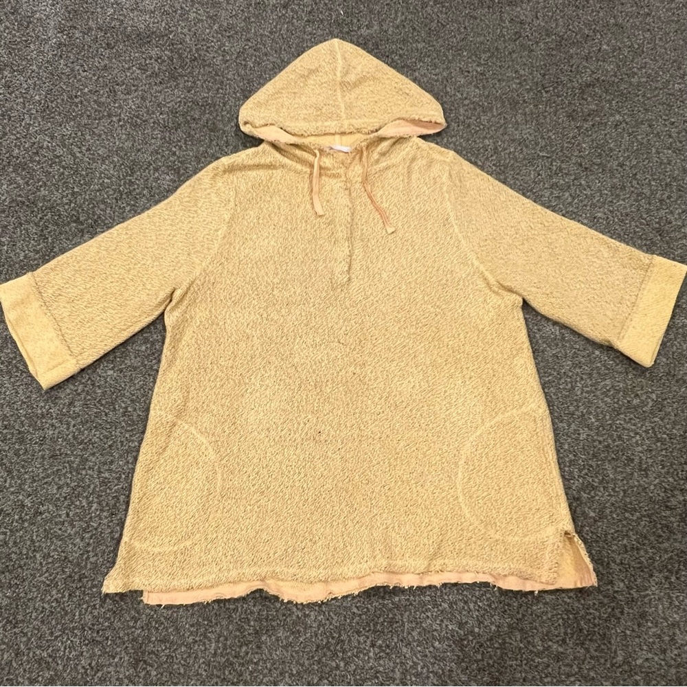 Soft Surroundings Bali Beach pullover tunic women’s 1X Orange hoodie casual 3/4